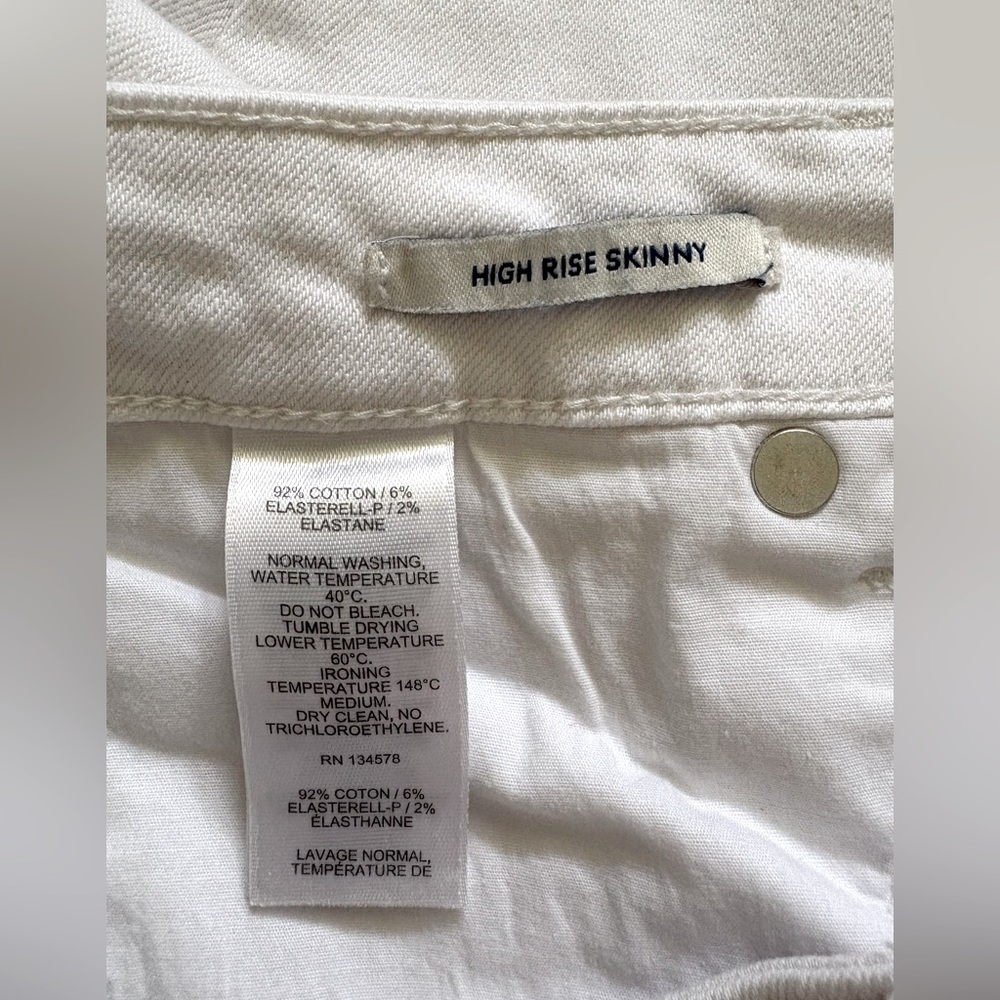 Vineyard Vines High Rise Skinny White Denim Cropped Jeans, Size 32, Resortwear - Picture 5 of 6
